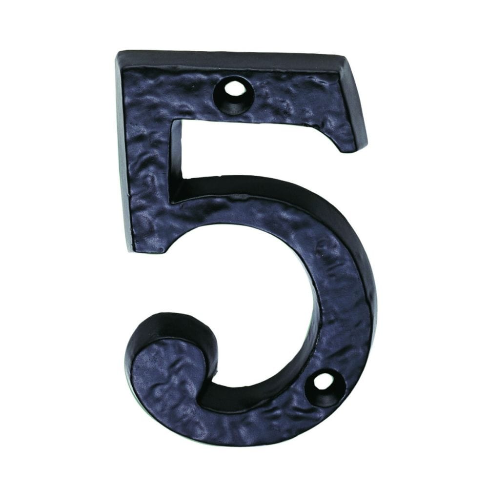 Ludlow Foundries Door Furniture Antique Black / Numerals / 5 Ludlow - Numeral 5 (Face Fix) - Black Antique