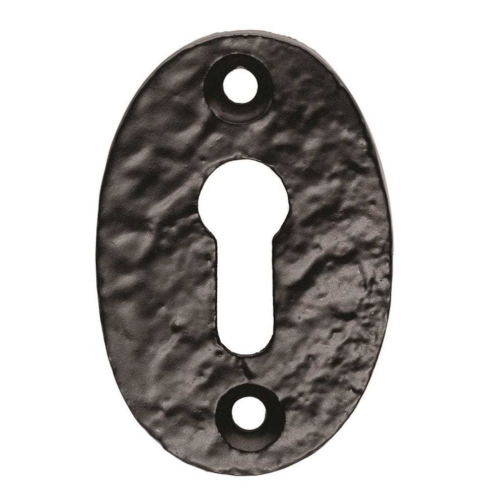 Ludlow Foundries Door Furniture Antique Black / Mortice Key Profile Escutcheons Ludlow - Oval Shape Escutcheon - Black Antique