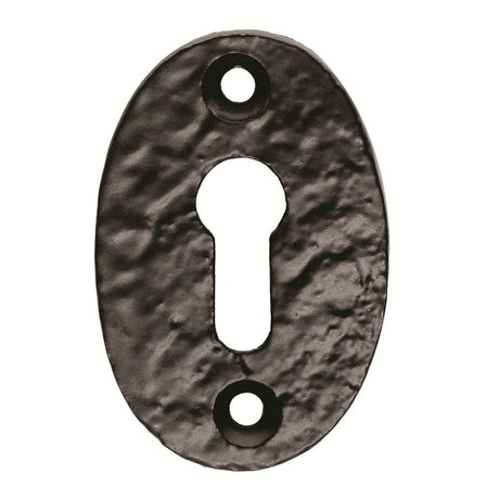 Ludlow Foundries Door Furniture Antique Black / Mortice Key Profile Escutcheons Ludlow - Oval Shape Escutcheon - Black Antique