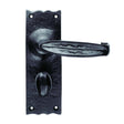 Ludlow Foundries Door Furniture Antique Black / Bathroom Lock Handles Ludlow - Traditional V Lever on WC Backplate - Black Antique