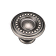 M.Marcus Cabinet Hardware Distressed Pewter / Cabinet Knobs / 35mm Dia. M.Marcus - Beaded Round Knob 035mm Distressed Pewter Finish