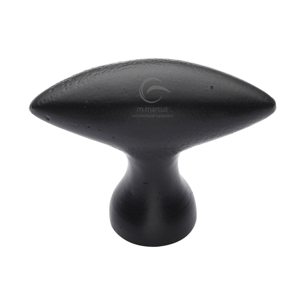 M.Marcus Cabinet Hardware Matt Black / Cabinet Knobs / 50mm Dia. M.Marcus - Black Iron Rustic Cabinet Knob Elliptic Design 50mm