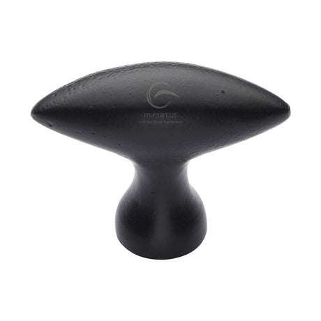 M.Marcus Cabinet Hardware Matt Black / Cabinet Knobs / 50mm Dia. M.Marcus - Black Iron Rustic Cabinet Knob Elliptic Design 50mm