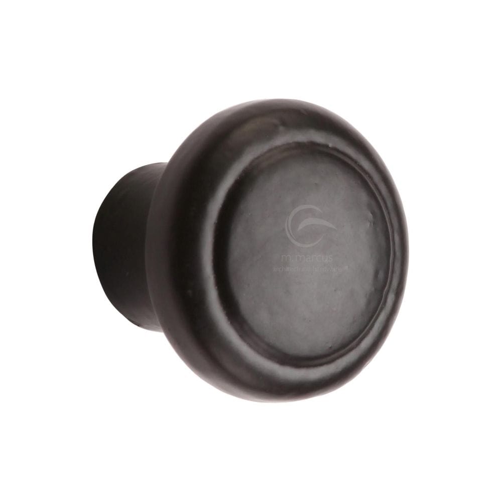 M.Marcus Cabinet Hardware Matt Black / Cabinet Knobs / 32mm Dia. M.Marcus - Black Iron Rustic Cabinet Knob Newport Design 32mm