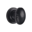 M.Marcus Cabinet Hardware Matt Black / Cabinet Knobs / 32mm Dia. M.Marcus - Black Iron Rustic Cabinet Knob on Round Plate Oval Design 32mm
