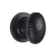 M.Marcus Cabinet Hardware Matt Black / Cabinet Knobs / 38mm Dia. M.Marcus - Black Iron Rustic Cabinet Knob on Round Plate Oval Design 38mm