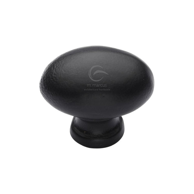 M.Marcus Cabinet Hardware Matt Black / Cabinet Knobs / 32mm Dia. M.Marcus - Black Iron Rustic Cabinet Knob Oval Design 32mm