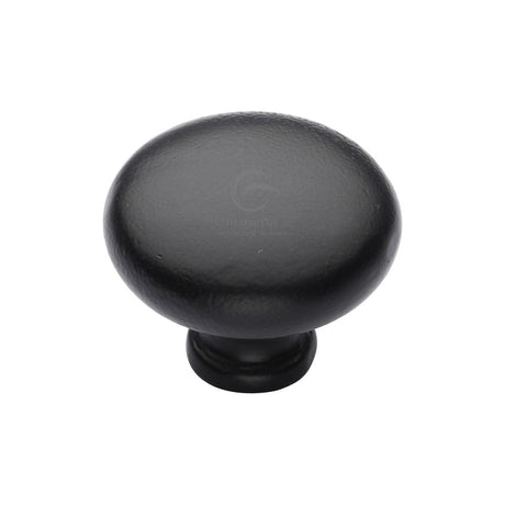 M.Marcus Cabinet Hardware Matt Black / Cabinet Knobs / 32mm Dia. M.Marcus - Black Iron Rustic Cabinet Knob Round Design 32mm