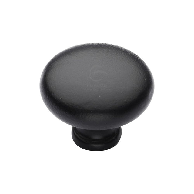 M.Marcus Cabinet Hardware Matt Black / Cabinet Knobs / 32mm Dia. M.Marcus - Black Iron Rustic Cabinet Knob Round Design 32mm