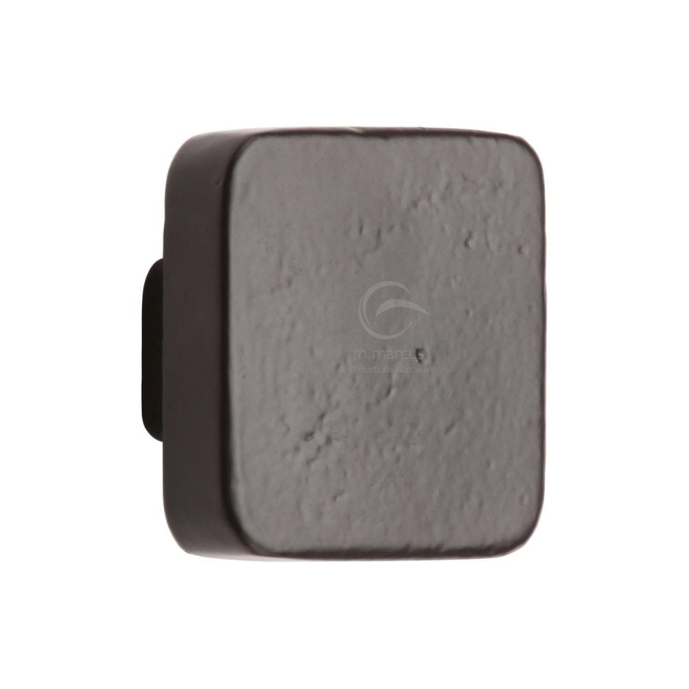 M.Marcus Cabinet Hardware Matt Black / Cabinet Knobs / 32mm Dia. M.Marcus - Black Iron Rustic Cabinet Knob Square Design 32mm