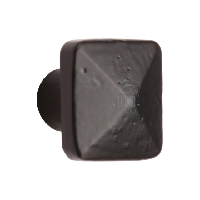 M.Marcus Cabinet Hardware Matt Black / Cabinet Knobs / 32mm Dia. M.Marcus - Black Iron Rustic Cabinet Knob Square Pyramid Design 32mm
