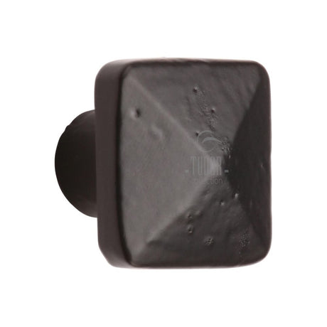 M.Marcus Cabinet Hardware Matt Black / Cabinet Knobs / 38mm Dia. M.Marcus - Black Iron Rustic Cabinet Knob Square Pyramid Design 38mm