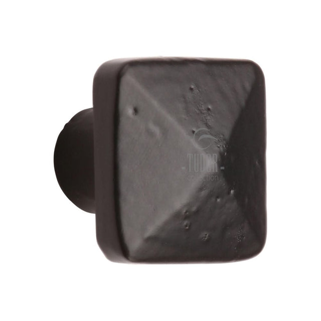 M.Marcus Cabinet Hardware Matt Black / Cabinet Knobs / 38mm Dia. M.Marcus - Black Iron Rustic Cabinet Knob Square Pyramid Design 38mm
