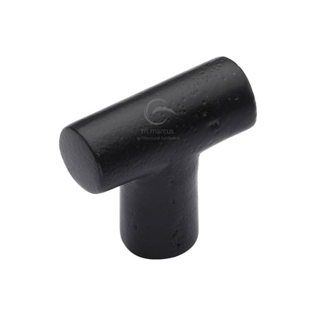 M.Marcus Cabinet Hardware Matt Black / Cabinet Knobs / 35mm Dia. M.Marcus - Black Iron Rustic Cabinet Knob T Shaped Design 35mm