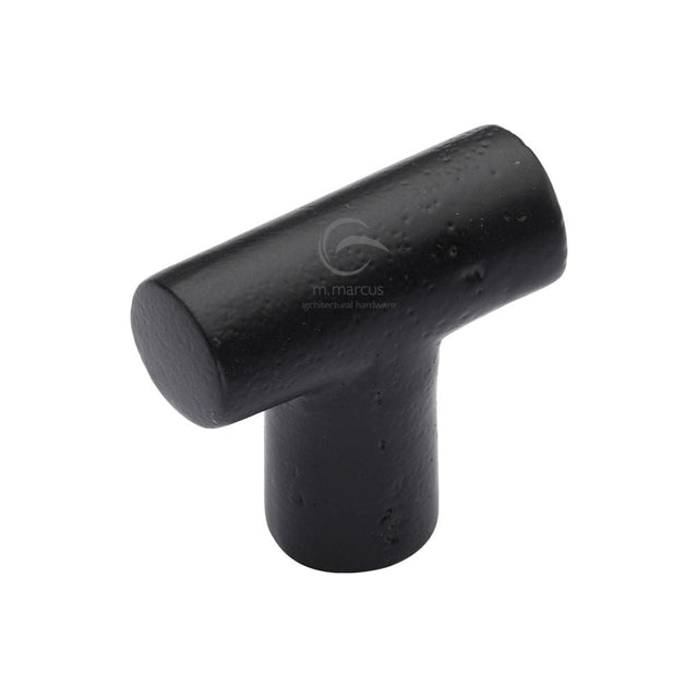 M.Marcus Cabinet Hardware Matt Black / Cabinet Knobs / 35mm Dia. M.Marcus - Black Iron Rustic Cabinet Knob T Shaped Design 35mm