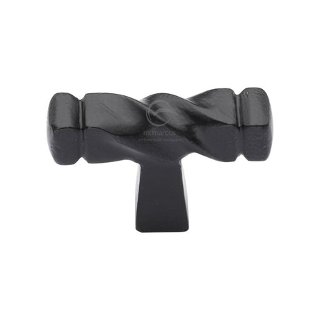 M.Marcus Cabinet Hardware Matt Black / Cabinet Knobs / 41mm Dia. M.Marcus - Black Iron Rustic Cabinet Knob Twist Design 44mm