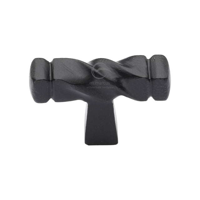 M.Marcus Cabinet Hardware Matt Black / Cabinet Knobs / 41mm Dia. M.Marcus - Black Iron Rustic Cabinet Knob Twist Design 44mm