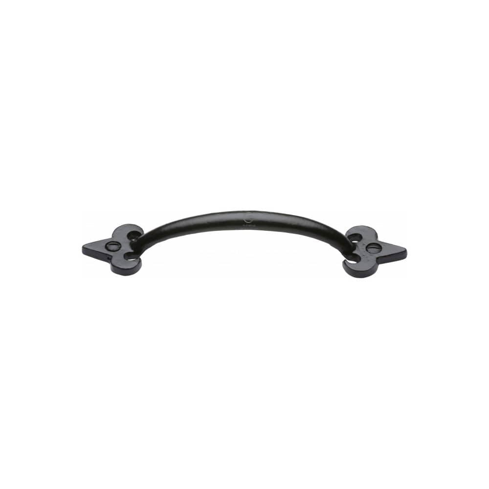 M.Marcus Cabinet Hardware Matt Black / Cabinet Pull Handles / 152mm c/c M.Marcus - Black Iron Rustic Cabinet Pull Fleur-de-lys Design 152mm
