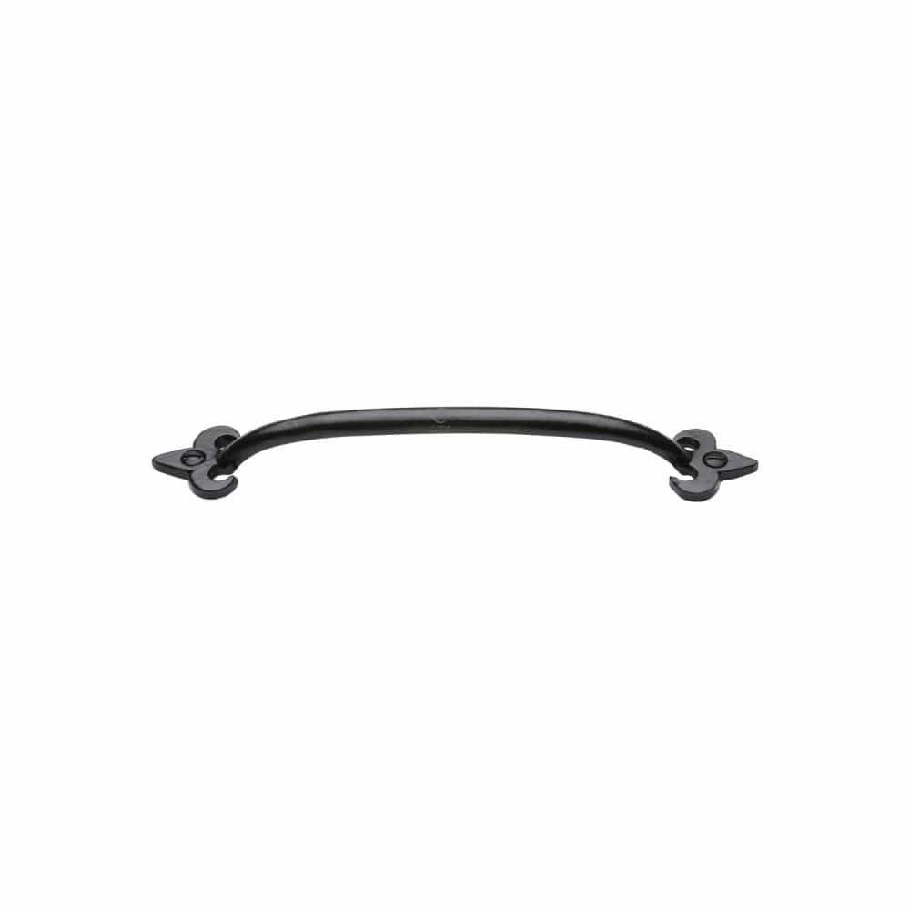 M.Marcus Cabinet Hardware Matt Black / Cabinet Pull Handles / 203mm c/c M.Marcus - Black Iron Rustic Cabinet Pull Fleur-de-lys Design 203mm