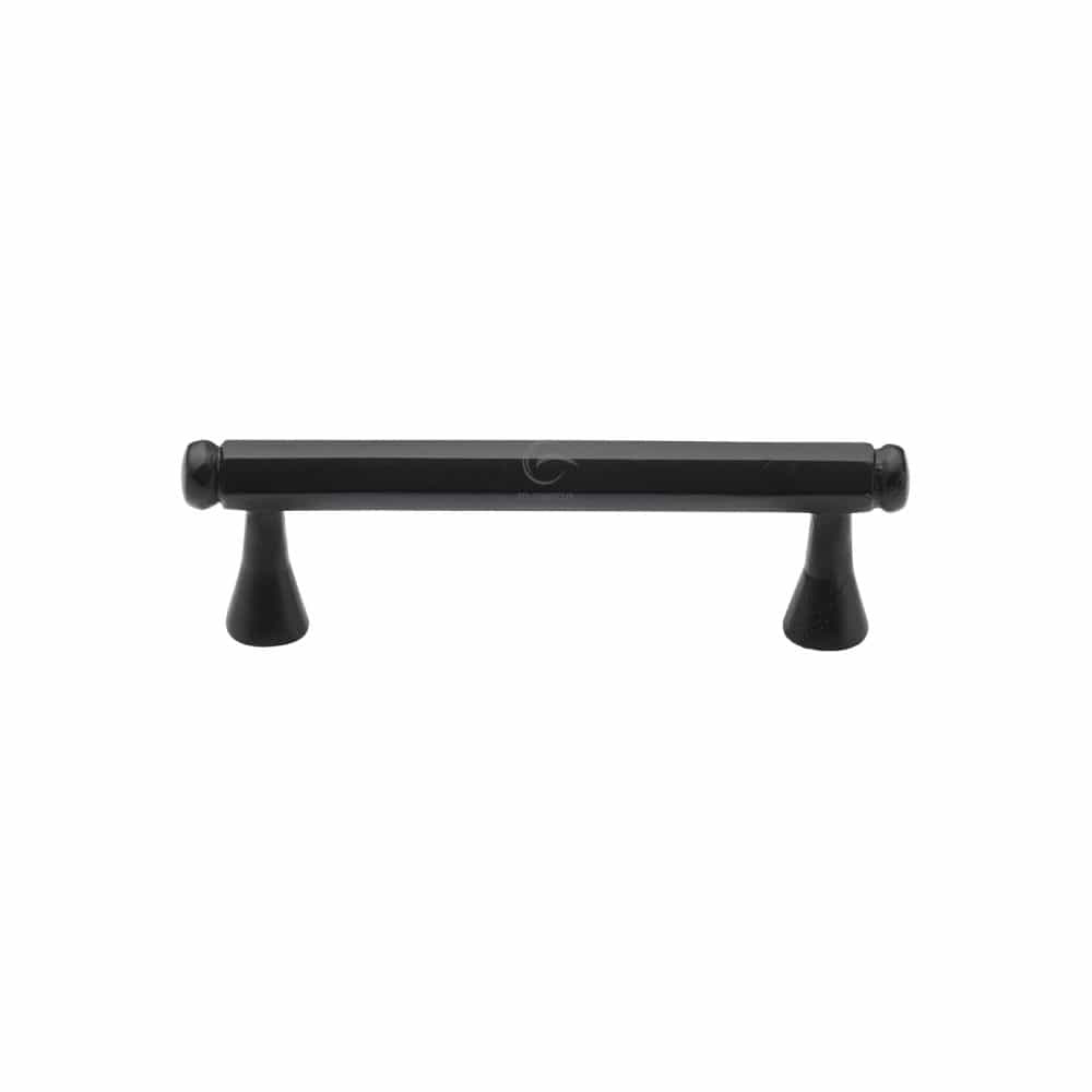 M.Marcus Cabinet Hardware Matt Black / Cabinet Pull Handles / 96mm c/c M.Marcus - Black Iron Rustic Cabinet Pull Hexagon Design 96mm CTC