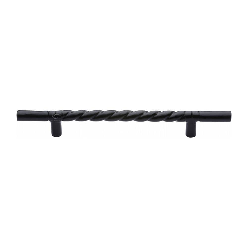 M.Marcus Cabinet Hardware Matt Black / Cabinet Pull Handles M.Marcus - Black Iron Rustic Cabinet Pull Rope Design 457mm
