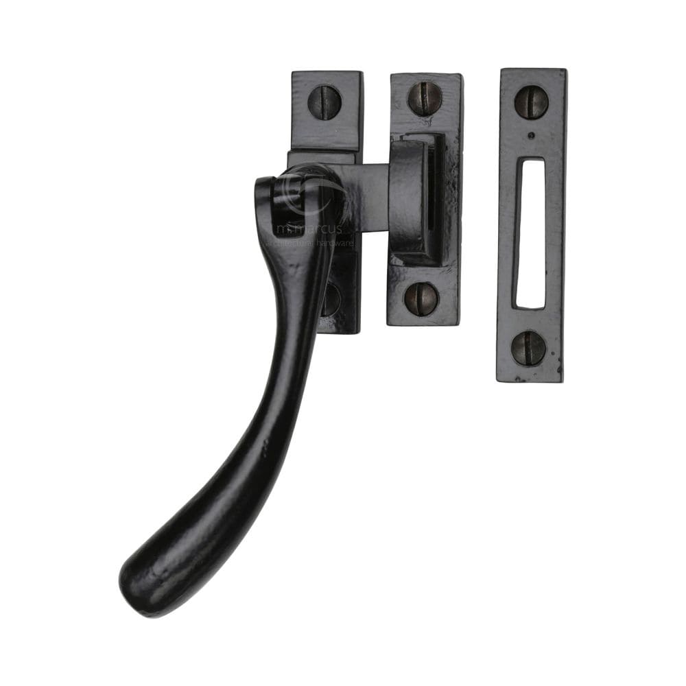 M.Marcus Window Furniture Matt Black / No / Mortice & Hook Place M.Marcus - Black Iron Rustic Casement Window Fastener