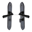 M.Marcus Door Furniture Matt Black / Bathroom Lock Handles M.Marcus - Black Iron Rustic Door Handle Bathroom Set Grafton Design