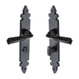 M.Marcus Door Furniture Matt Black / Bathroom Lock Handles M.Marcus - Black Iron Rustic Door Handle Bathroom Set Ironbridge Design