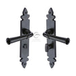 M.Marcus Door Furniture Matt Black / Bathroom Lock Handles M.Marcus - Black Iron Rustic Door Handle Bathroom Set Ludlow Design