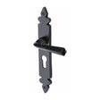 M.Marcus Door Furniture Matt Black / Euro Profile Lock Handles M.Marcus - Black Iron Rustic Door Handle Euro Profile Plate Ironbridge Design