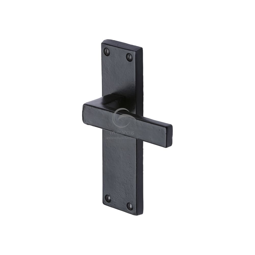 M.Marcus Door Furniture Matt Black / Latch Handles M.Marcus - Black Iron Rustic Door Handle Lever Latch Cheswell Design