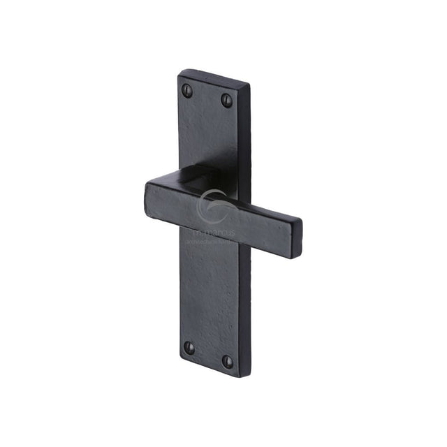 M.Marcus Door Furniture Matt Black / Latch Handles M.Marcus - Black Iron Rustic Door Handle Lever Latch Cheswell Design