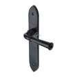 M.Marcus Door Furniture Matt Black / Latch Handles M.Marcus - Black Iron Rustic Door Handle Lever Latch Hadley Design