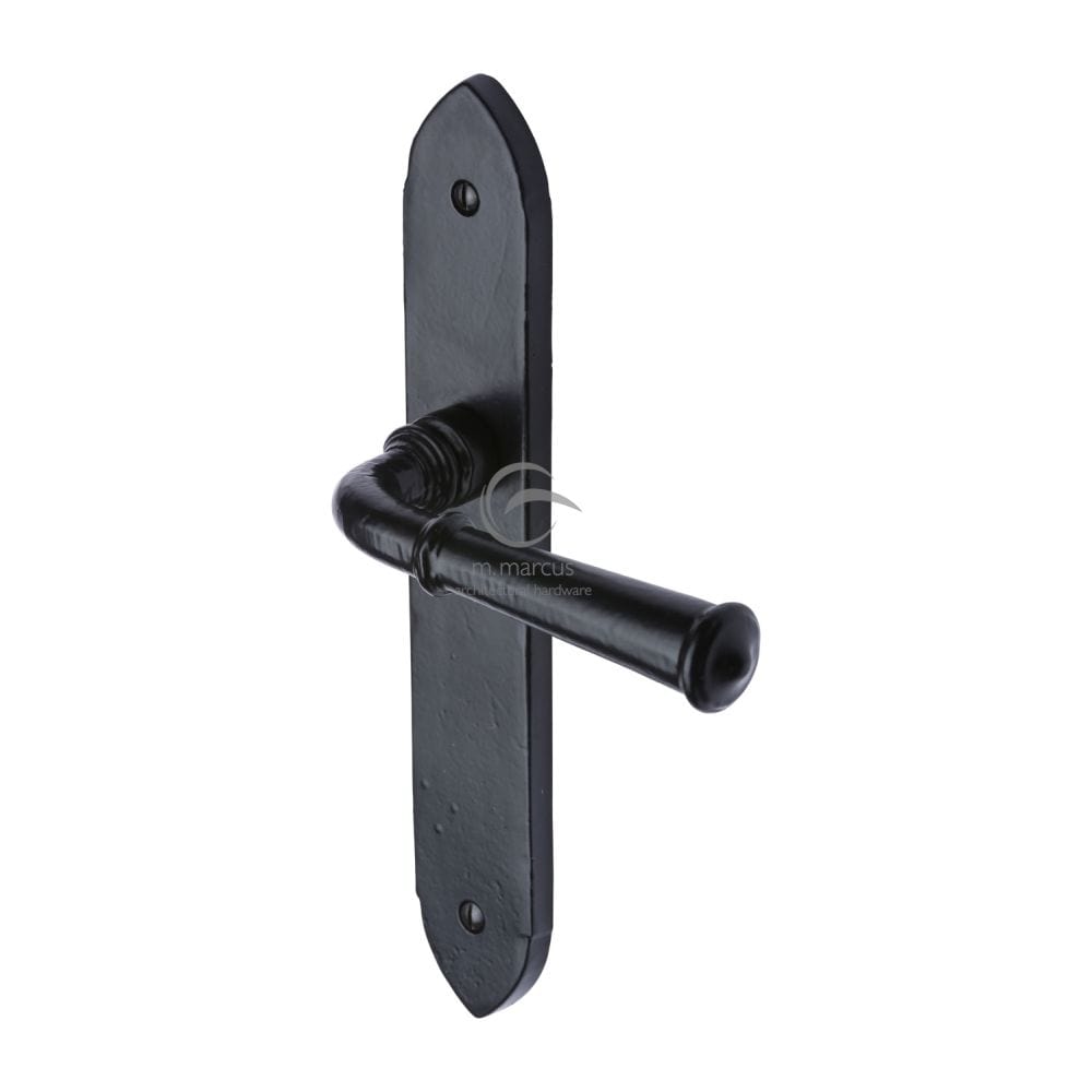 M.Marcus Door Furniture Matt Black / Latch Handles M.Marcus - Black Iron Rustic Door Handle Lever Latch Hadley Design