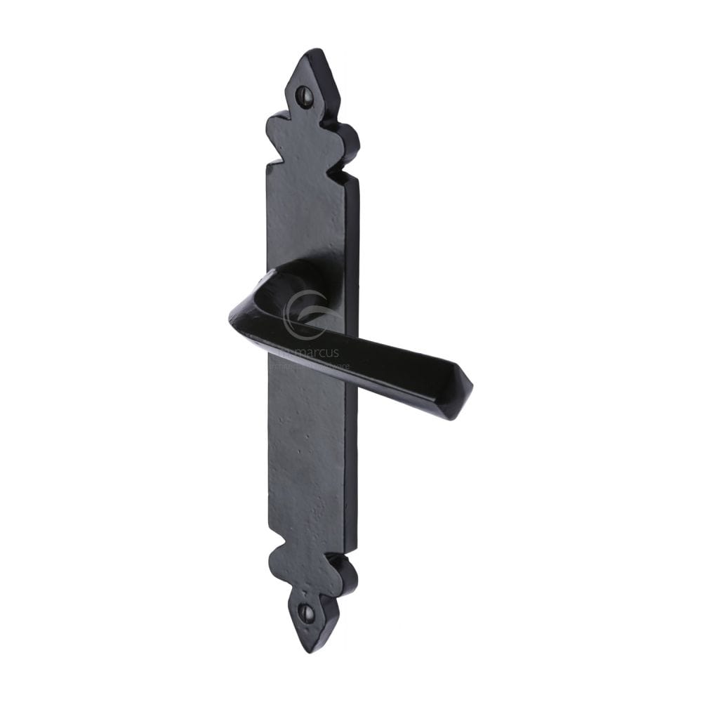 M.Marcus Door Furniture Matt Black / Latch Handles M.Marcus - Black Iron Rustic Door Handle Lever Latch Ironbridge Design
