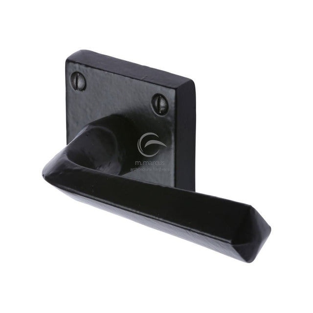 M.Marcus Door Furniture Matt Black / Square Rose M.Marcus - Black Iron Rustic Door Handle Lever Latch on Square Rose Donnington D