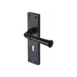 M.Marcus Door Furniture Matt Black / Std. Lock Handles M.Marcus - Black Iron Rustic Door Handle Lever Lock Ashfield Design