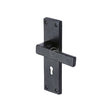 M.Marcus Door Furniture Matt Black / Std. Lock Handles M.Marcus - Black Iron Rustic Door Handle Lever Lock Cheswell Design