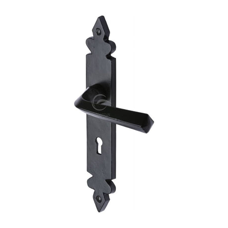 M.Marcus Door Furniture Matt Black / Std. Lock Handles M.Marcus - Black Iron Rustic Door Handle Lever Lock Ironbridge Design