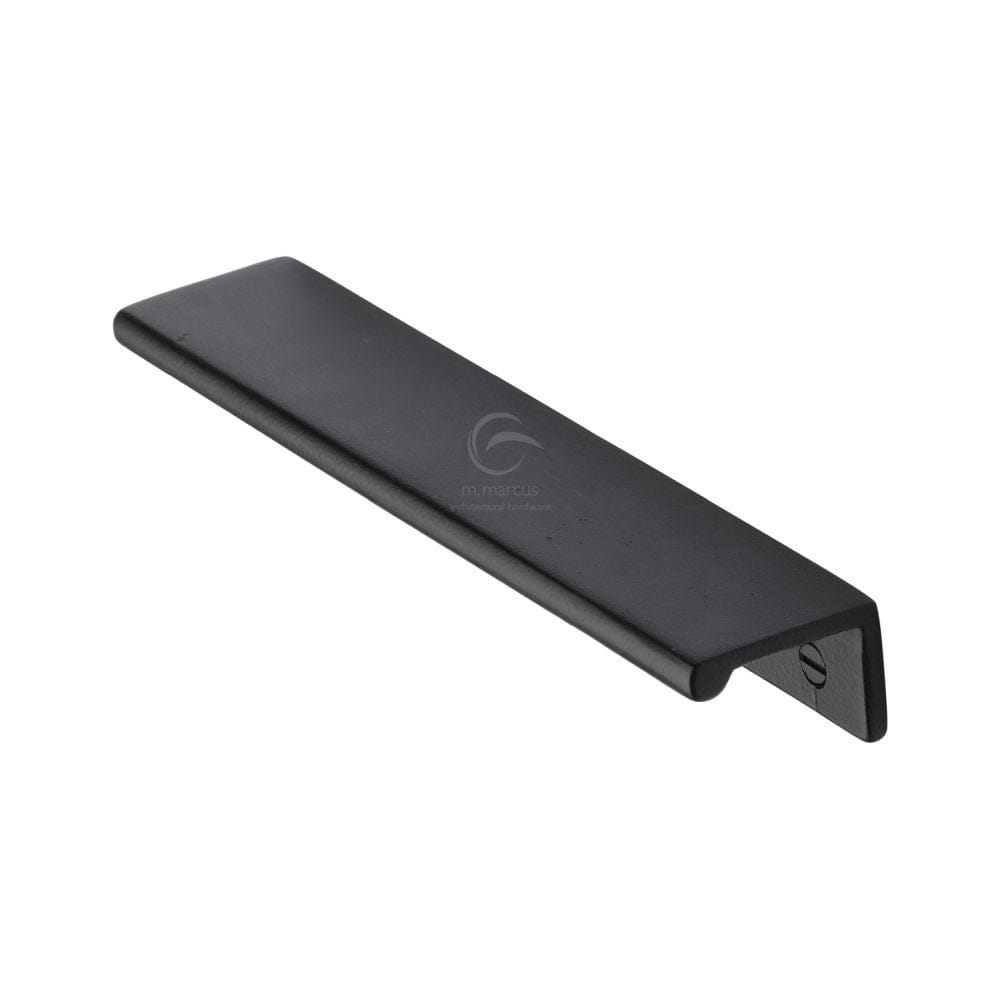 M.Marcus Cabinet Hardware Matt Black / Edge Pull / 127mm M.Marcus - Black Iron Rustic Edge Cabinet Pull 152mm