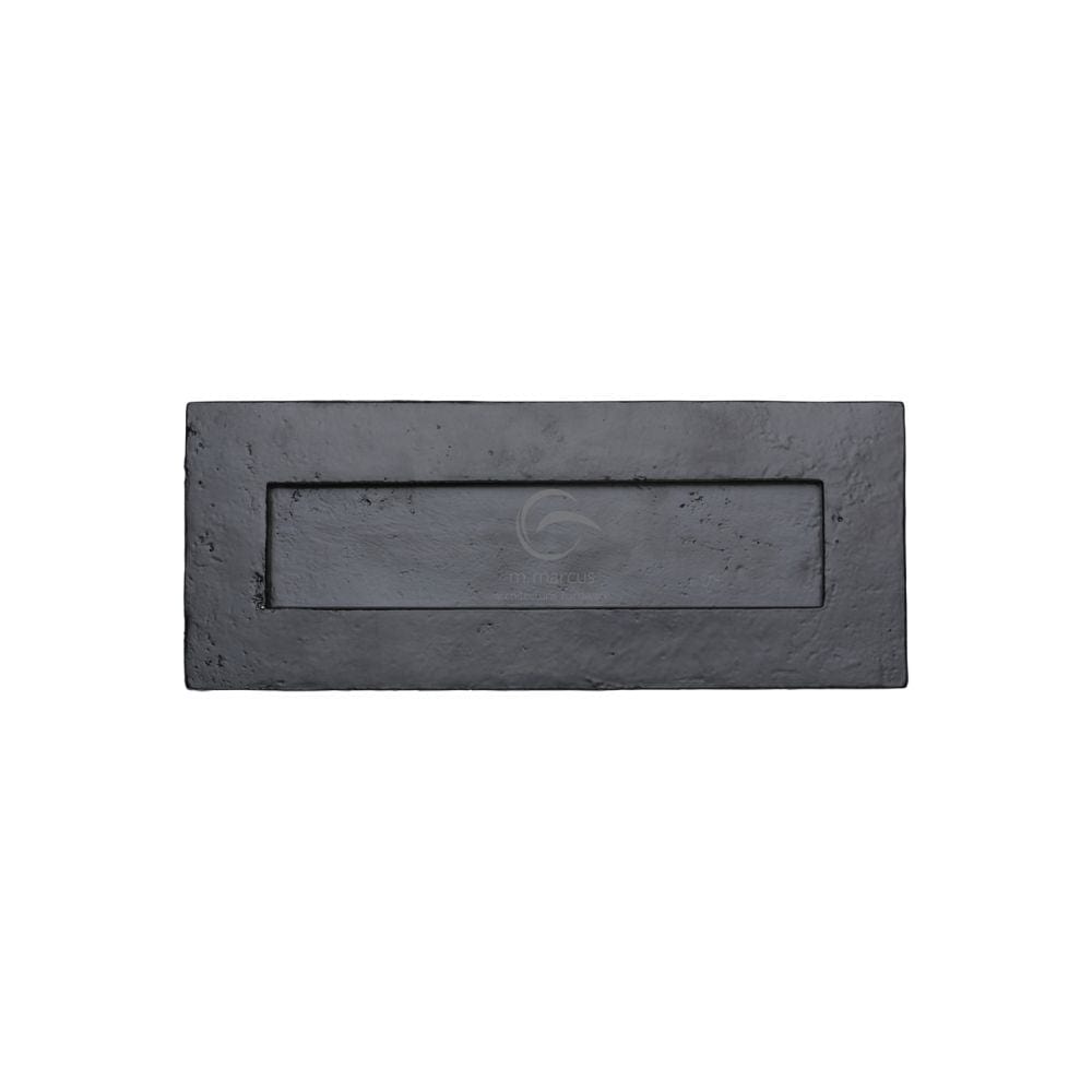 M.Marcus Door Furniture Matt Black / Letter Plates / 265 x 106mm M.Marcus - Black Iron Rustic Letterplate 10 1/2" x 4"