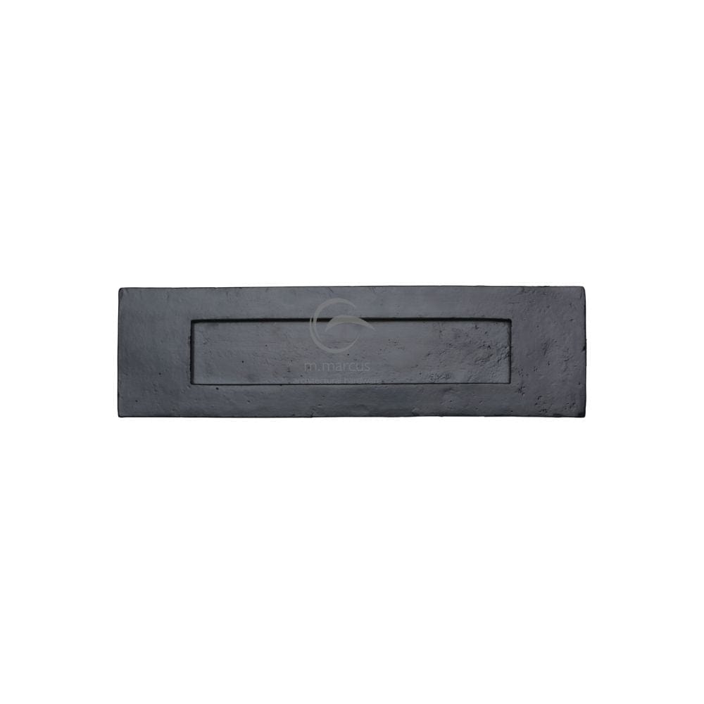 M.Marcus Door Furniture Matt Black / Letter Plates / 343 x 96mm M.Marcus - Black Iron Rustic Letterplate 13 1/2" x 3 2/3"