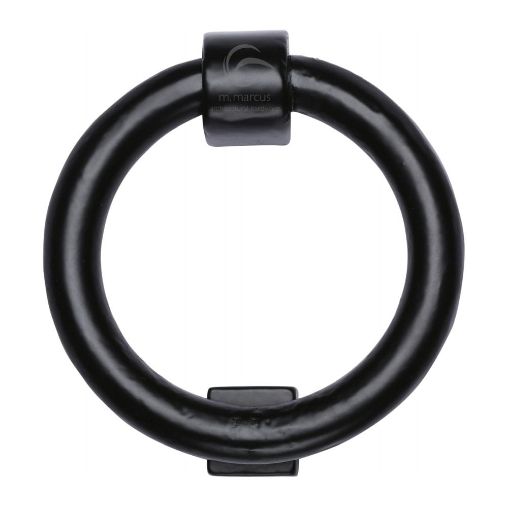 M.Marcus Door Furniture Matt Black / Ring Door Knocker M.Marcus - Black Iron Rustic Ring Knocker