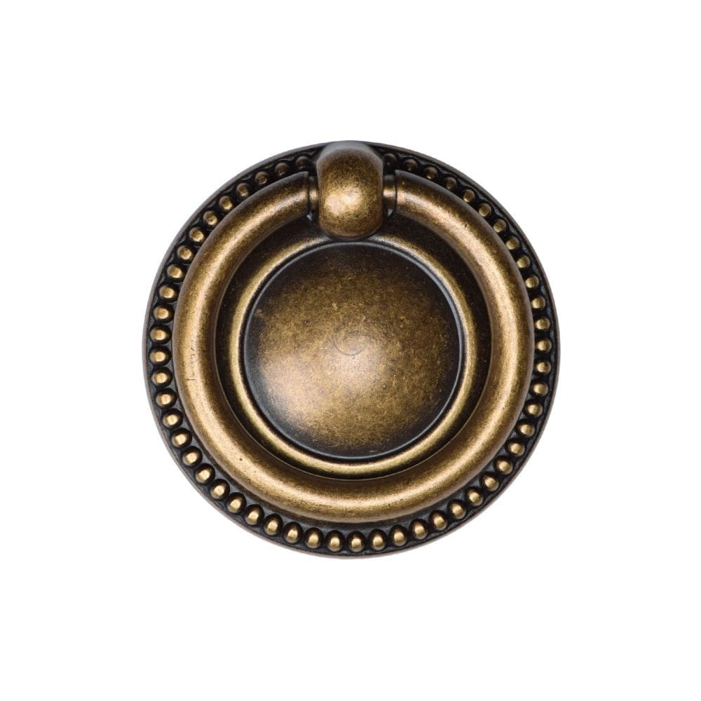 M.Marcus Cabinet Hardware Distressed Brass / Cabinet Drop Pulls M.Marcus - Classic Ring Pull 050mm Distressed Brass Finish