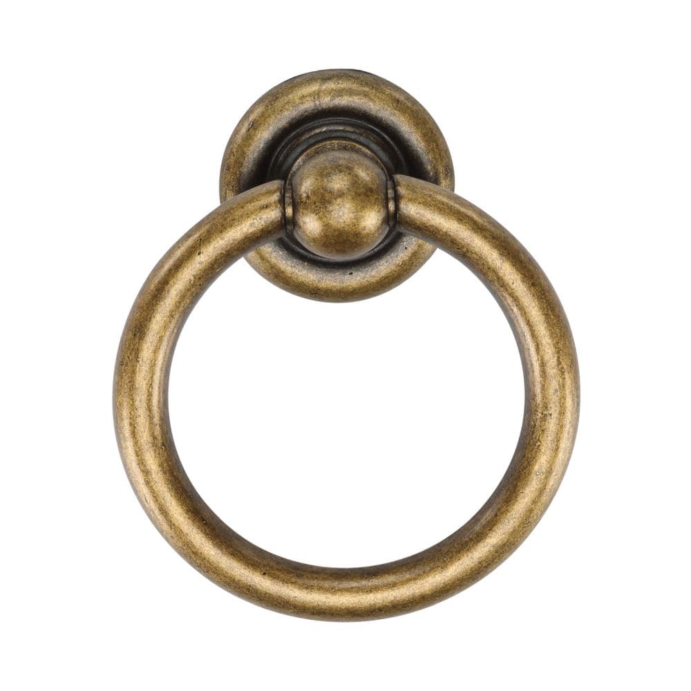 M.Marcus Cabinet Hardware Distressed Brass / Cabinet Drop Pulls M.Marcus - Classic Round Drop Pull 42mm Distressed Brass Finish