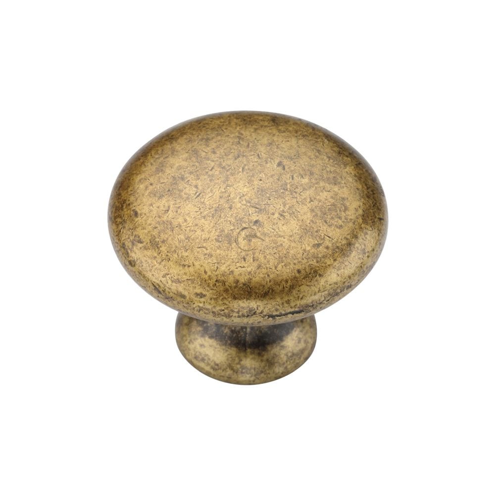 M.Marcus Cabinet Hardware Distressed Brass / Cabinet Knobs / 30mm Dia. M.Marcus - Classic Round Knob 030mm Distressed Brass Finish