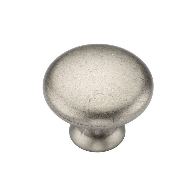 M.Marcus Cabinet Hardware Distressed Pewter / Cabinet Knobs / 30mm Dia. M.Marcus - Classic Round Knob 030mm Distressed Pewter Finish