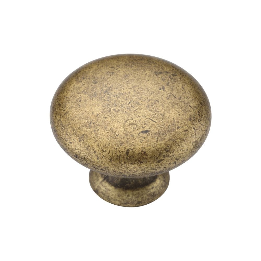M.Marcus Cabinet Hardware Distressed Brass / Cabinet Knobs / 35mm Dia. M.Marcus - Classic Round Knob 035mm Distressed Brass Finish