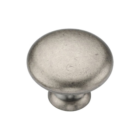 M.Marcus Cabinet Hardware Distressed Pewter / Cabinet Knobs / 35mm Dia. M.Marcus - Classic Round Knob 035mm Distressed Pewter Finish