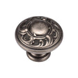 M.Marcus Cabinet Hardware Distressed Pewter / Cabinet Knobs / 35mm Dia. M.Marcus - Decorated Round Knob 035mm Distressed Pewter Finish
